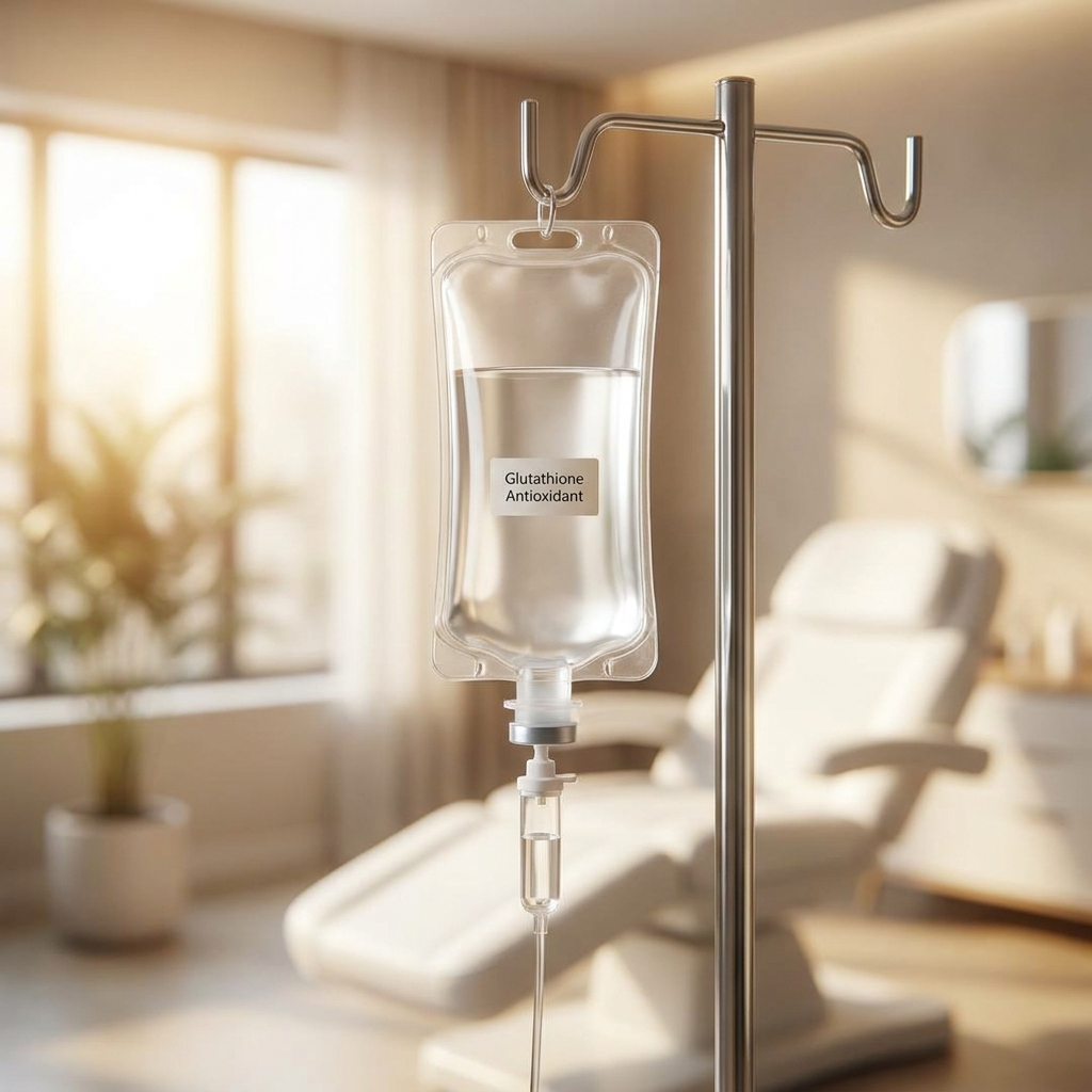 Glutathione IV antioxidant drip bag at Victoria Edward Spa in Longwood, FL