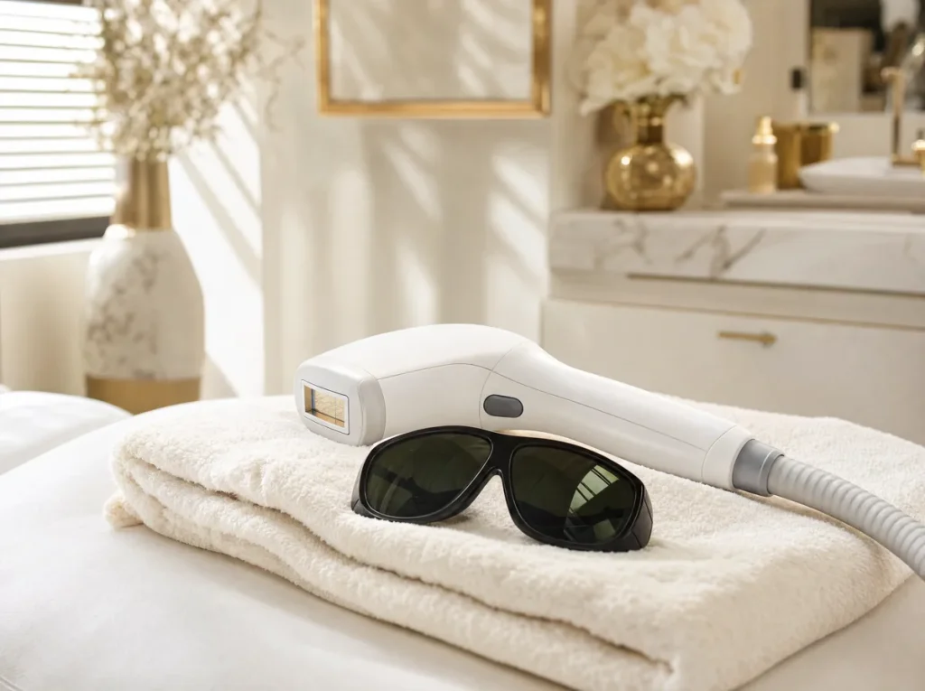 Diolaze XL laser handpiece used for laser hair removal in Longwood
