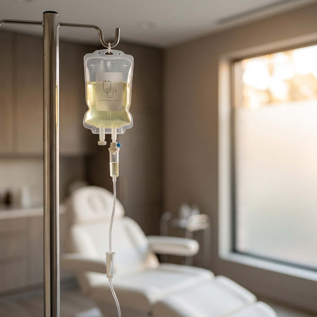 NAD+ IV therapy drip bag at Victoria Edward Spa in Longwood, FL