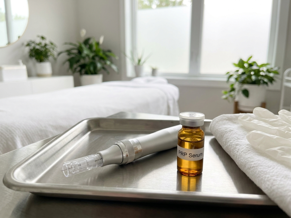 PRP microneedling serum and device at Victoria Edward Spa in Longwood, FL