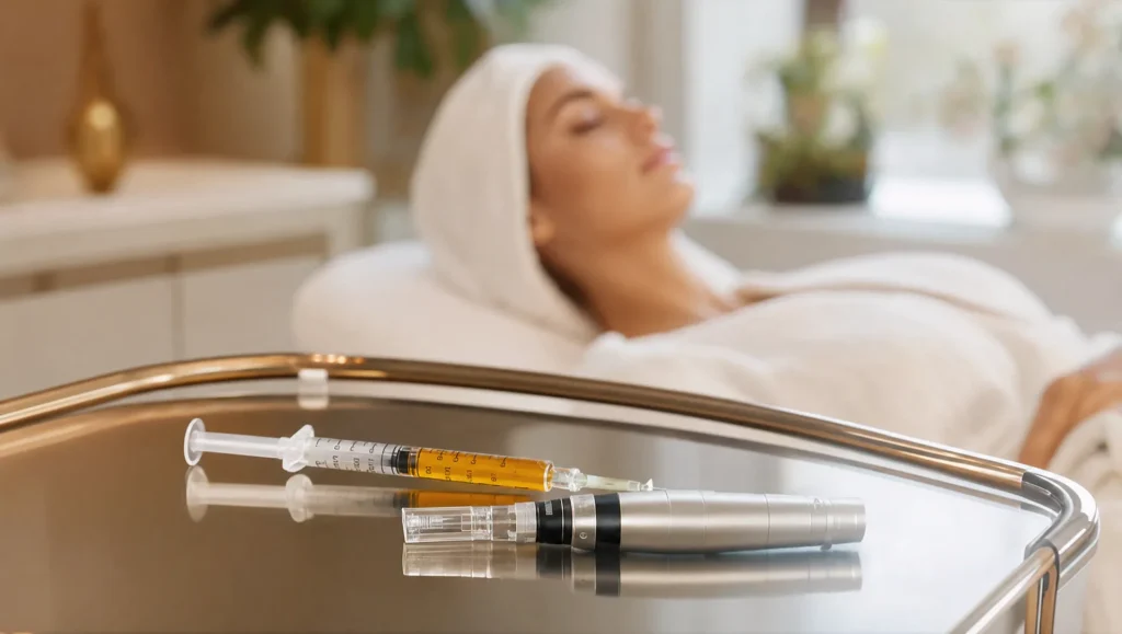 PRP microneedling in Longwood, FL — PRP syringe tray at Victoria Edward Spa