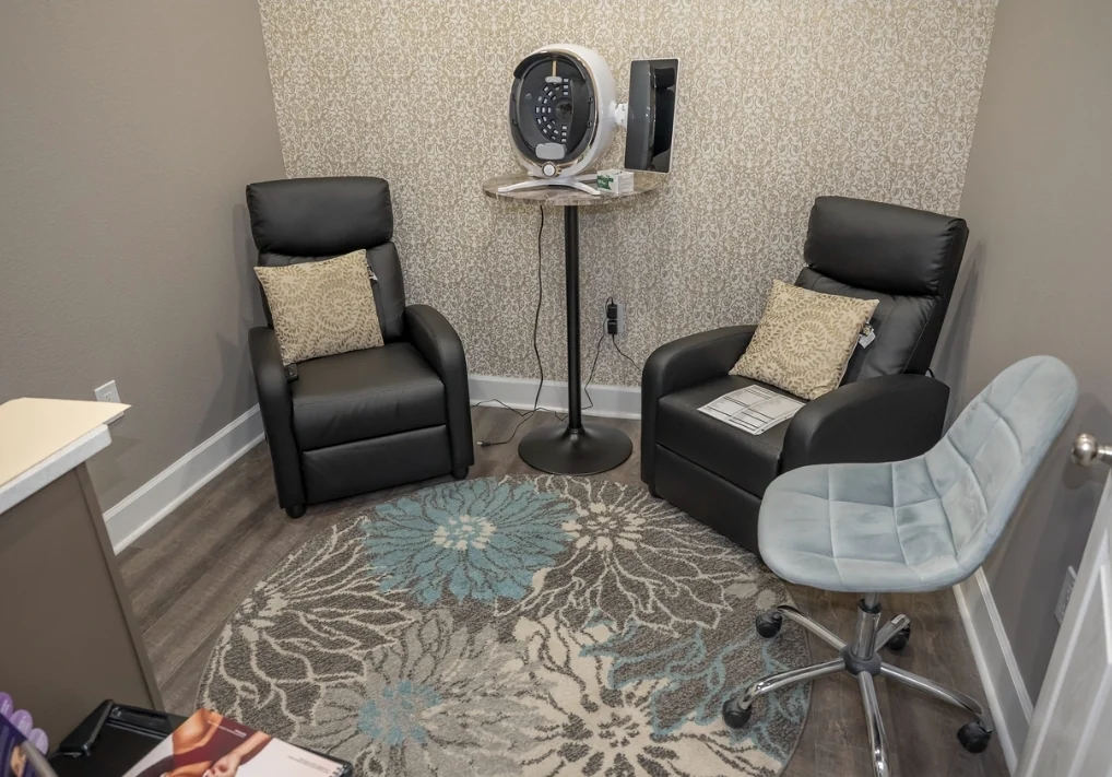 Consultation room with digital skin analysis at Victoria Edward Spa in Longwood, FL