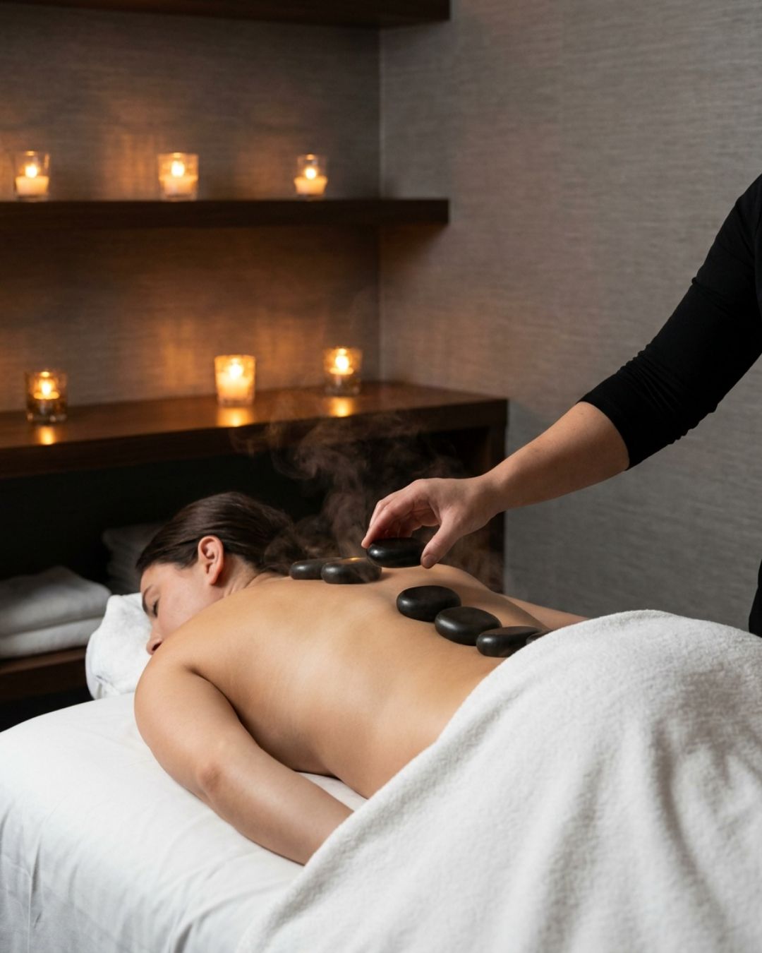 Hot stone massage at Victoria Edward Spa in Longwood, FL
