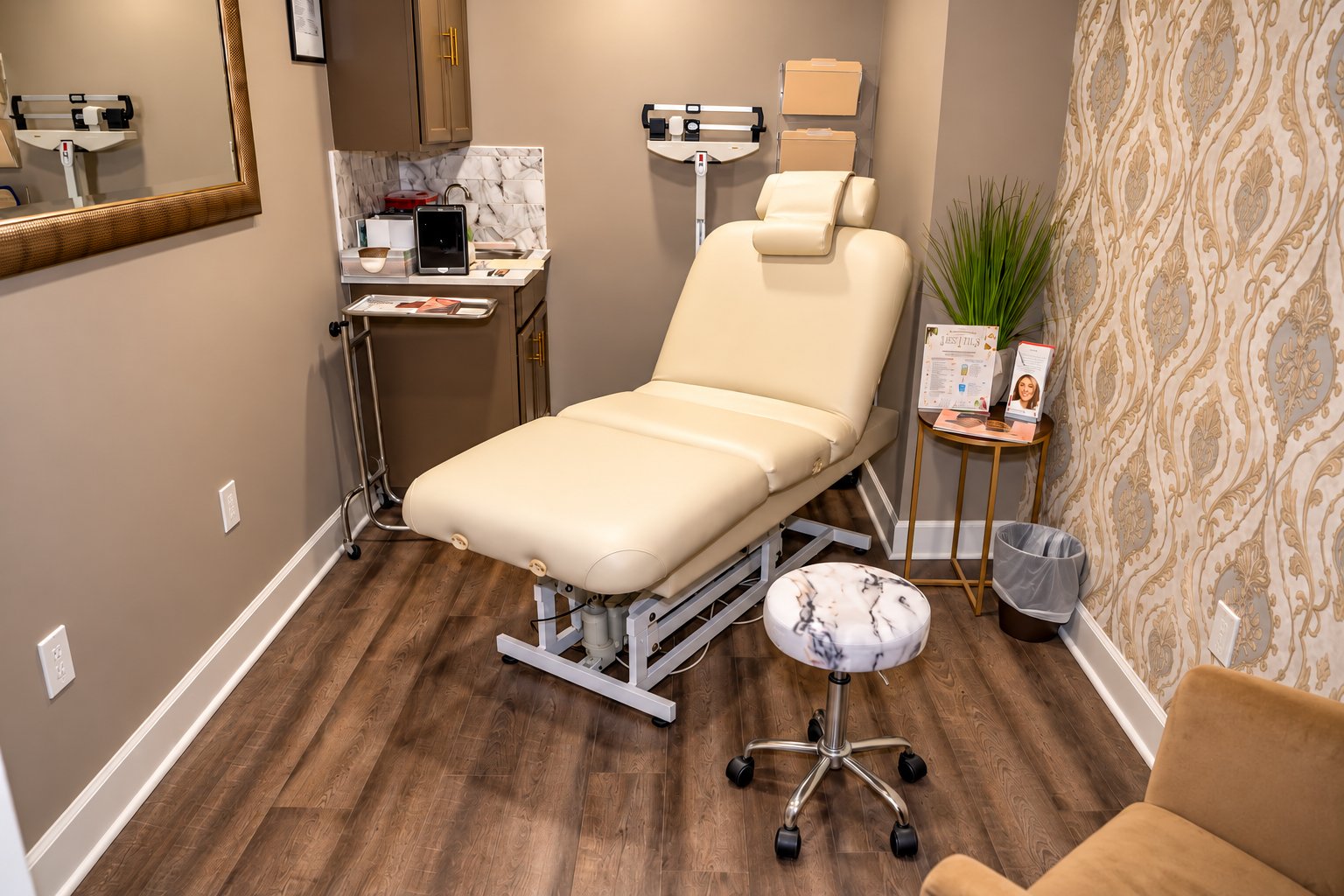 Facial and aesthetics treatment room at Victoria Edward Spa in Longwood, FL