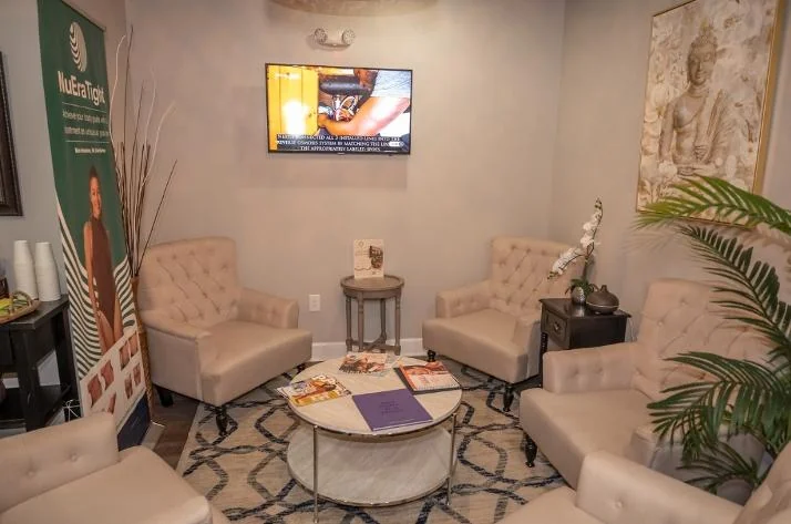 Reception lounge at Victoria Edward Spa in Longwood, FL