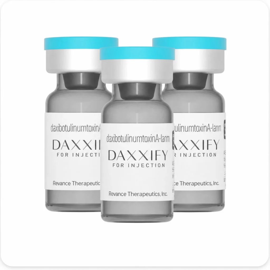Daxxify (daxibotulinumtoxinA-lanm) vials, available at Victoria Edward Spa in Longwood, FL